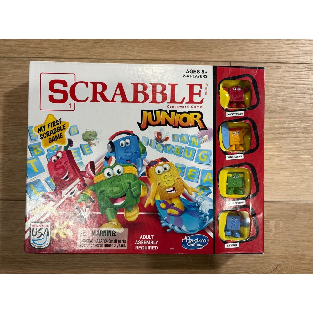 Scrabble Junior Crossword Game 2-4 Players Ages 5+ Hasbro Gaming Complete